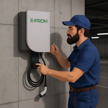 Установка зарядной станции настенного типа ( до 50 кг)